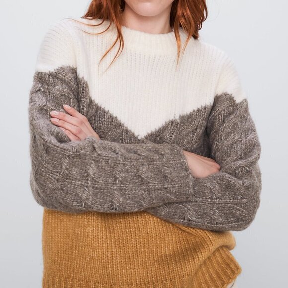ZARA | Colour Block Knit Pullover Sweater | Sz. S - Picture 2 of 11